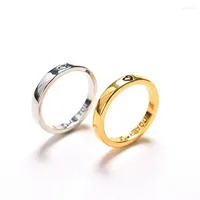 Wedding Rings 2 Pcs Carving Love Heart I You Letter Lover Couple Set Promise Bands For Him And Her Jewerly Gift Women Men