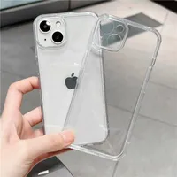 transparent straight edge phone caseS iPhone 13 14 Pro Max 11 12 Pro 12 13 Mini X XS XR XSMAX 7 8 PLUS 6 6S TPU Transparents soft case with full lens
