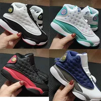 Baby 13 Kids Basketball Shoes Youth Children Athletic 13 Sports Shoes for Boy Girls trainer Black White size28-35229z
