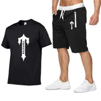 Men's Tracksuits 2022 Summer T-Shirt Pants Set Casual TRAPSTAR Brand Fitness Jogger Hip Hop Fashion Men's Sportswear