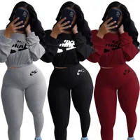 2022 Brand Women Letter Tracksuits Winter Fall Plus Size S-3XL Two Piece Set Casual Hoodies Pants Fashion Pullover Sports Suit Long Sleeve Outfits DHL 4129