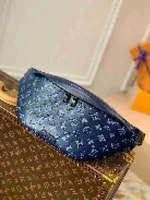 5A Luxury Handbags Waist Bags Discovery Belt M45729 Blue Brand Designer Men Shoulder Real Leather Long Wallet Chain Wall