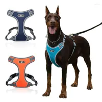 Dog Collars Adjustable Nylon Harness For Medium Large Dogs Reflective Safety Vest Big Walking Sport No Pull Husky Pitbull