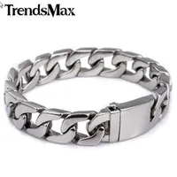 TrendSmax 13 mm 316l Bracelet en acier inoxydable Mentide Bouteau Silver Color HB83256E