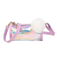 Handbags Fashion Bag Baby Bags Childrens Laser Drum Girl Jelly Transparent Shoulder Messenger Mini Coin Purse E8767