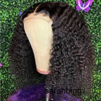 Synthetic Wigs Kinky Curly Cut Short Closure Lace Front For Black WOmen Preplucked With Baby Hair Color Glueless NM8T