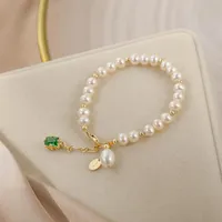 Bracelet Pearl Freshwater millet Perle Placing 14K Gold Niche Design Girlfuges à la main Stronaux de perles tissés à la main 218V