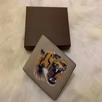 6 colors High quality men animal Short Wallet Leather black snake Tiger bee Wallets Women Style Purse card Holders with gift box298V