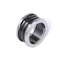 Fashion Titanium Steel Love Ann Ring Silver Rose Gold Lovers Black Ceramic Cer￡mica Color de regalo Rings cl￡sico de primavera 323G