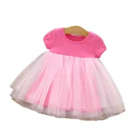 Girl'S Dresses Baby Girls Casual Clothes Children Wear Summer Princess Short Sleeve Skirt Fluffy Mesh E17985