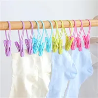 Ganchos rack de secagem 12pcs Multicolor lavanderia Quilt Gramp Cramp ￠ prova de vento Cabines de roupas de roupa de roupa de roupa de roupas Clipes de roupas 20220930 E3