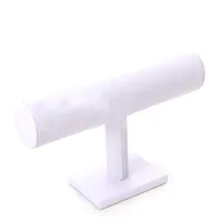 T-Bar White Leatherette Watch Bracelet Jewelry Packaging Display Stand Holder Rack For Craft Gift 1pcs lot DS02223t