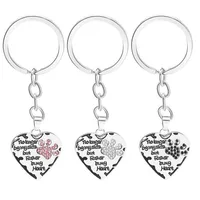 12 Pcs Lot Key Chain No Longer By My Side But Forever In My Heart Paw Print Heart Keychain Pet Animal Lovers Memorial Friend Key R249S