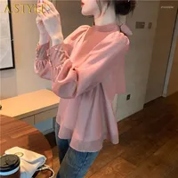 Women's Blouses Women's & Shirts Women Lovely Retro Solid Bow-design Puff Sleeve Office Ladies Tops French Style Elegant Breathable