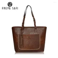Evening Bags Freya Safi Large Capacity Women Shoulder Tote Bolsos Messenger Tassel Famous Designers Leather Handbags