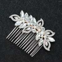 Hair Clips Rhinestone Leaves Insert Combs Wedding Party Date Side Comb Styling Accessories Gifts For Women & Girls Ornaments