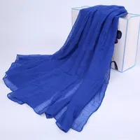 Schals 180 55 cm S￼￟igkeiten gef￤rbt Frauen Schal Baumwolle Lange Farbfarbe Weiche Schals f￼r Lady Muslim Hijab Schalld￤mpfer