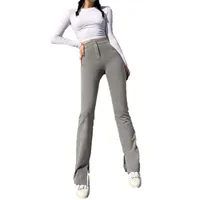 Women's Pants Arrival Ladies Korean Split Casual Fashion Pen Holder Trousers Solid Color High Waist Slim Running Sweatpants