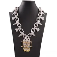 Mens Iced Out Hip Hop Chain Pendants Luxury Designer Jewelry Men Diamond Necklace Big Pendant Bling King Charms Rapper Cuban Link 309K