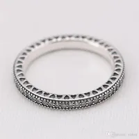 NEW 925 Sterling Silver Full CZ Diamond RING LOGO Original Box for Pandora Wedding Ring Engagement Jewelry Rings for Women Girls283k