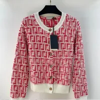 Designer Women Sweater Jacquard Cardigan Jackets Pullover Knits L￥ng ￤rm L￶st kvinnor stickade topp