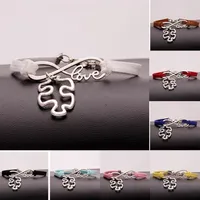 10pcs lot Infinity Love 8 Autism Puzzle pendant Bracelet Charm Pendant Women Men Simple Bracelets Bangles Jewelry Gift A147151m