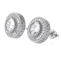 Luxury Designer Men Stud Earrings Hip Hop Jewelry Fashion Women Round Ear Ring Mens Diamond Earings Iced Out Stud Earing Bling Rap2569