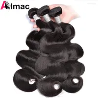 Human Hair Bulks Almac Body Wave Bundles Brazilian Weave 1 3 4 PCS Natural Color 10-26 Inches Extensions