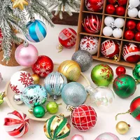 Christmas Decorations 44 Pcs set Colorful Painted Christmas Tree Balls New Year 2023 Decoration Hanging Pendants Christmas Ornaments T220929