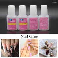 Nagelgel 5 -stcs Gule voor valse Franse tips Acryl 3D DIY Nails Art Decoration Rhinestones lijm manicure gereedschap lijm met borstel