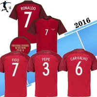 كرة القدم 2016 Ronaldo Nani Retro Soccer Jerseys Figo Carvalho Classic Camicia Rui Costa 16 Football Shirt Camisa de Futebol Home Red