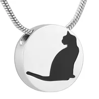 IJD10735 My Loving Cat Laser Round Cremation Jewelry Hold Animal Ashes Keepsake Jewelry Stainless Steel Cremation Pendant for Pets288z