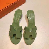 Sandals Herme Designer Slippers Shoes h Designer 2022 Organ Heeled 2022 Summer Flop Casual Soes Lea 7A4Z