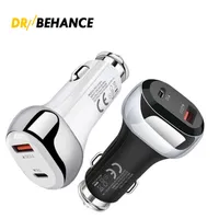 20W Fast Car Charger Portable 2 Port USB Type-C PD Charge Quick QC3.0 Mobile Phone Chargers Car Accessorie Auto Replacement Part