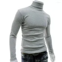 남성용 T 셔츠 2022 따뜻한 남자 열 속옷 긴 소매 풀 오버 하이 넥 터틀넥 스트레치 슬림 기본 셔츠 점퍼 니트 스웨터 탑