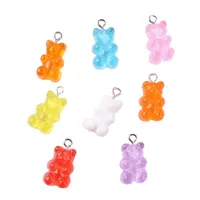 32pcs resin gummy bear candy necklace charms very cute keychain pendant necklace pendant for DIY decoration 161 U2219S