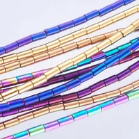 Pas de matériaux magnétiques colonnes d'hématite Perles en vrac entrelace 2x4 mm pour collier Bracelets pendentiels bijoux de fabrication d'artisanat BL300