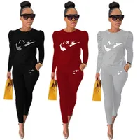 2022 Brand Designer Women Letter Tracksuits Winter Fall Two Piece Sets Casual Hoodies Pants Pullover Sports Suit Long Sleeve Outfits 4395