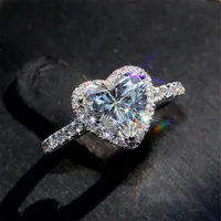 Wedding Rings Victoria Wieck Classical Luxury Jewelry 925 Sterling Silver Pear Cut White Topaz CZ Diamond Promise Eternity Wedding2641