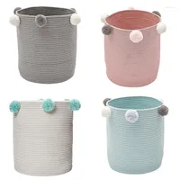 Storage Baskets Large Laundry Basket Organizer Woven Cotton Rope Toys Tall Hamper For Living Room Round