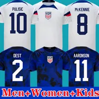 2022 Pulisic USAサッカージャージーDest Adamsアメリカ合衆国マッケニーアーソンモーガンラピノエレイナアメリカジャージーサッカーシャツナショナルチームメンズ女性キッズジャージ