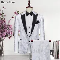 Men's Suits Blazers Thorndike Handsome Wedding For Peaked Lapel 3 Pieces Slim Fit Party Tuxedos Groom Wear Bridegroom 220930