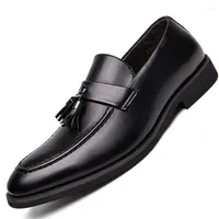 Dress Shoes Men Luxury Designer Party Social Elegant Formal Fashion Tassel Male Office Shoe Black Brown