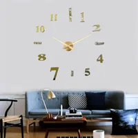 Duvar Saatleri 3D Saat Modern Tasarım DIY Akrilik Ayna Çıkartmaları Oturma Odası Yatak Odası Ev Dekoru Büyük Sessiz 2