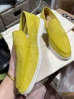 Dress Shoes Designer prads casual white soled shoes Lefu one foot driving single shoe yellow LP large men women sneakers