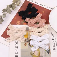 Hair Accessories 2pcs set White Lace Bow Clips Korean Cotton Bows For Baby Kids Lovely Barrettes Hairpin Girls
