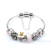 Fashion Crown Crystal Bead Bracelet for Pandora Style Pendant Charm Bead Jewelry with244N