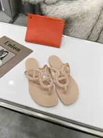 Sandals Herme Designer Slippers Shoes Designer Slipper Egerie 2022 h Summer Beach Chain Flat Jelly 3RLW