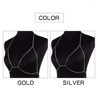 Stage Wear Belly Dance Crystal Bra Top Rhinestone Dancewear Waist Body Chain Necklace Jewelry Accessory Gold Silver