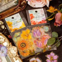 Embrulho de presente 30pcs Vintage Flower Gold Stimpo